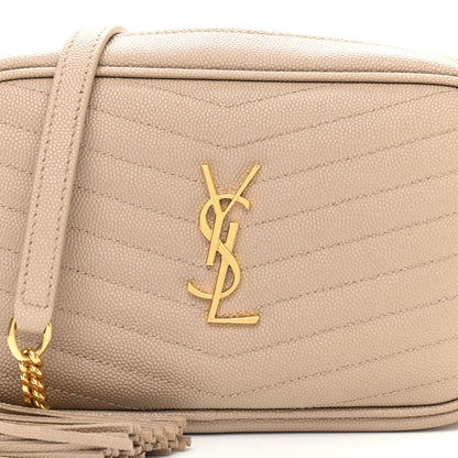 Saint Laurent Grain De Poudre Matelasse Monogram Mini Lou Camera Bag Dark Latte 8 of 12