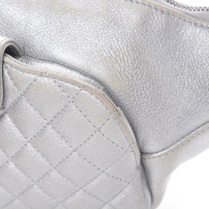 Chanel Metallic Grained Calfskin Quilted Casual Rock Waist Bag Fanny Pack Silver 14 of 18