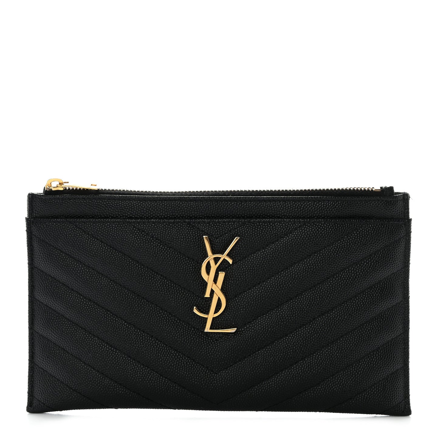 Grain De Poudre Chevron Monogram Bill Pouch Black