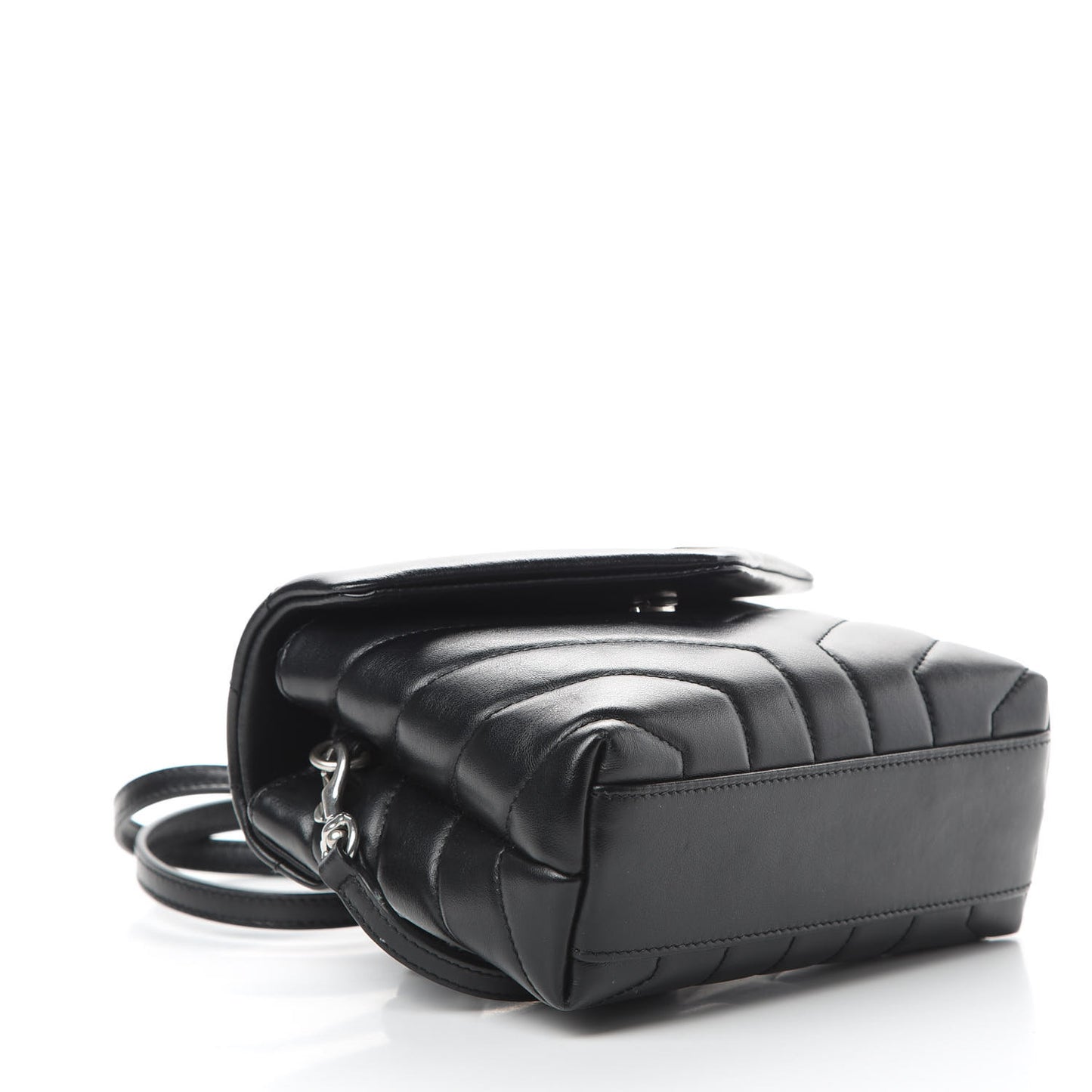 Calfskin Y Quilted Monogram Toy Loulou Crossbody Bag Black