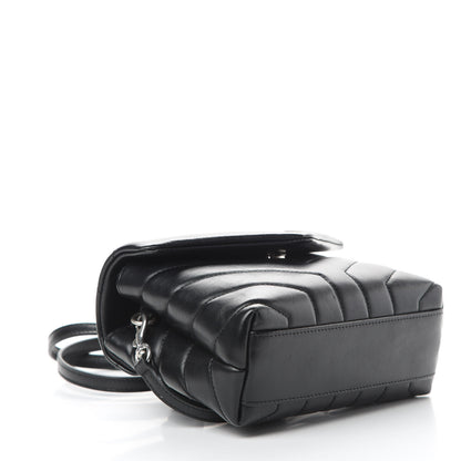 Saint Laurent Calfskin Y Quilted Monogram Toy Loulou Crossbody Bag Black 4 of 14
