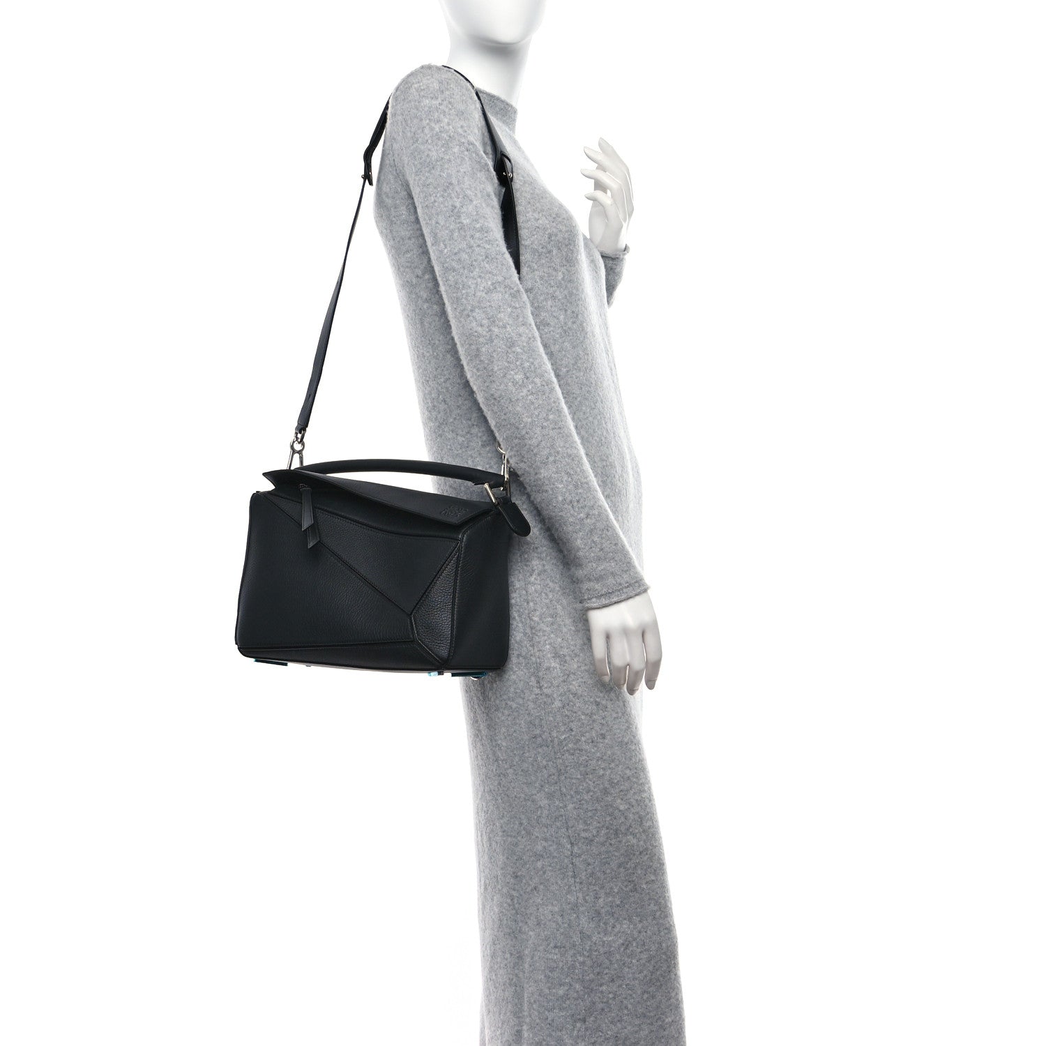 Loewe Calfskin Medium Puzzle Bag Black 2 of 8