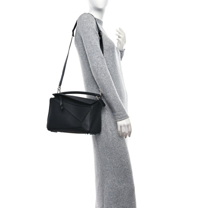 Loewe Calfskin Medium Puzzle Bag Black 2 of 8
