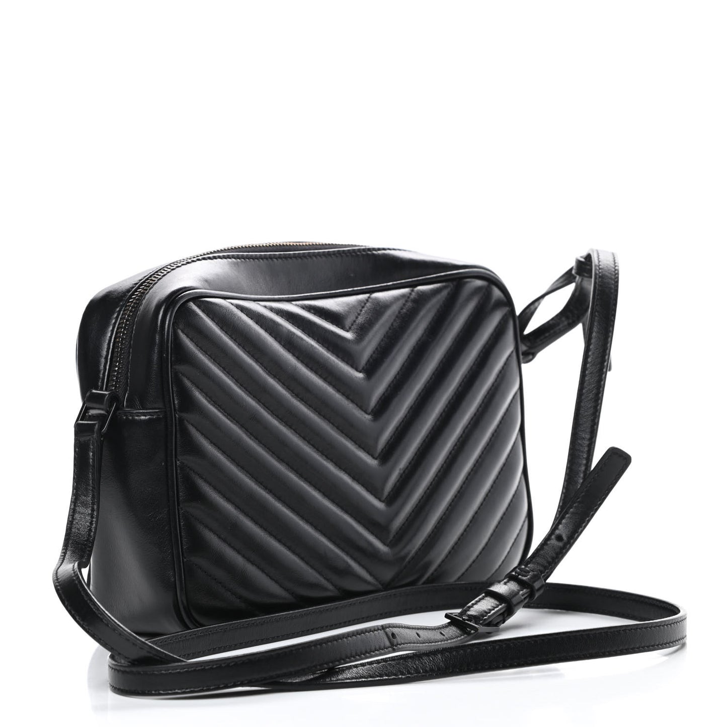 Calfskin Matelasse Monogram Lou Camera Bag Black