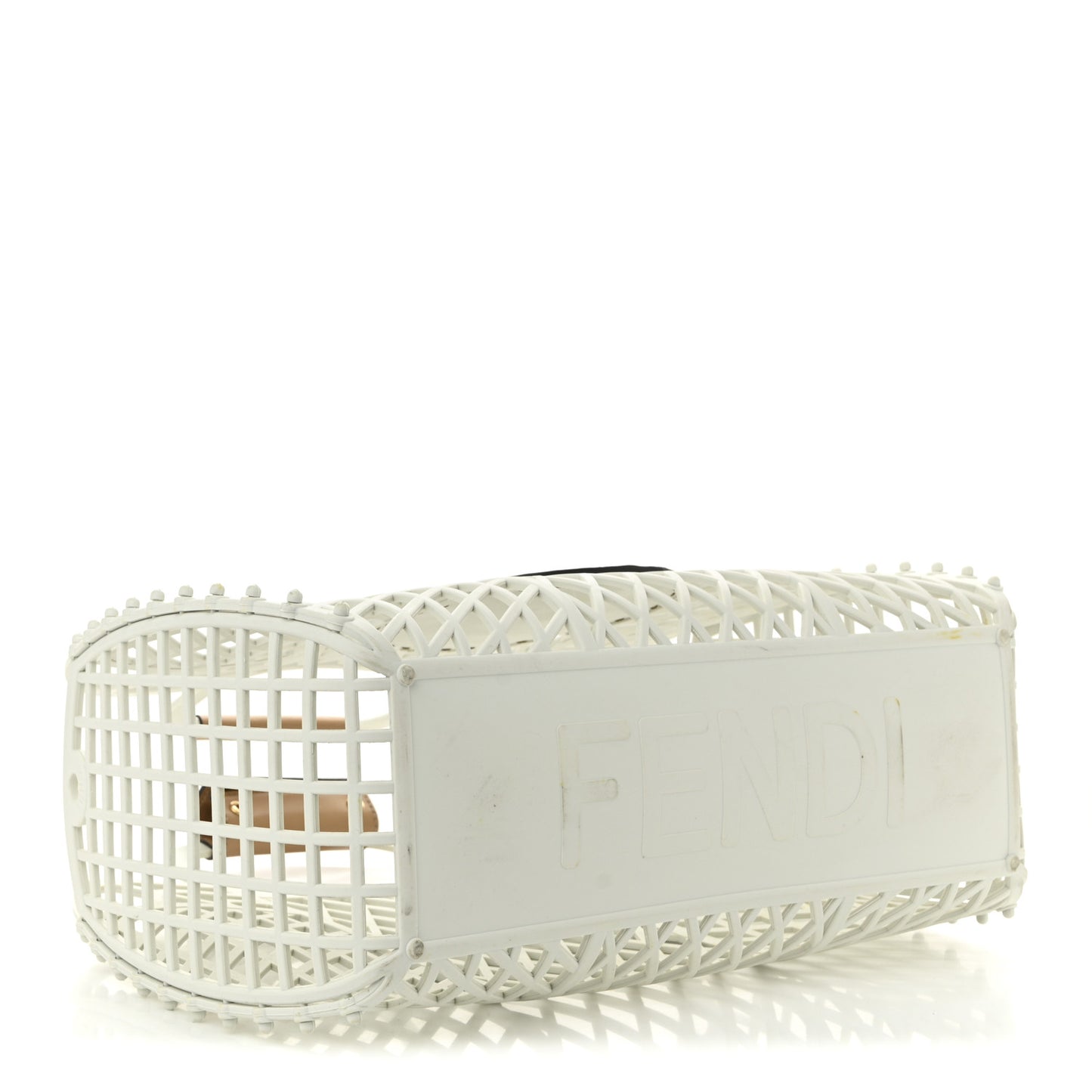 Recycled Plastic Vitello Liberty Matte Medium Fendi Basket White Ice Miele Scuro