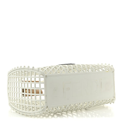 Fendi Recycled Plastic Vitello Liberty Matte Medium Fendi Basket White Ice Miele Scuro 4 of 10