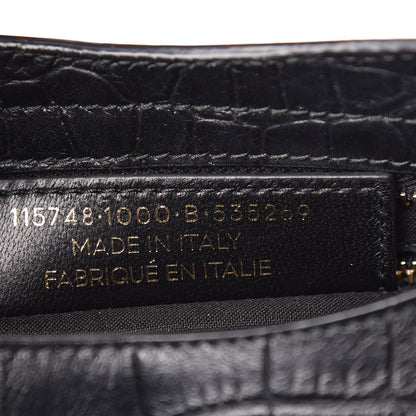 Balenciaga Calfskin Crocodile Embossed Classic Hardware City Black 9 of 10