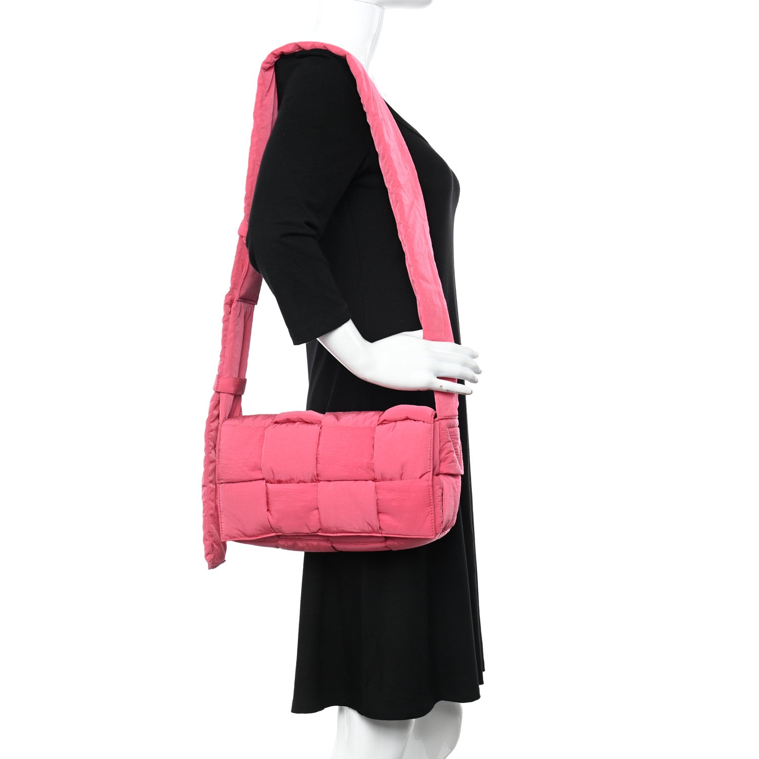 Bottega Veneta Nylon Intrecciato Padded Tech Cassette Bag Pink 2 of 13