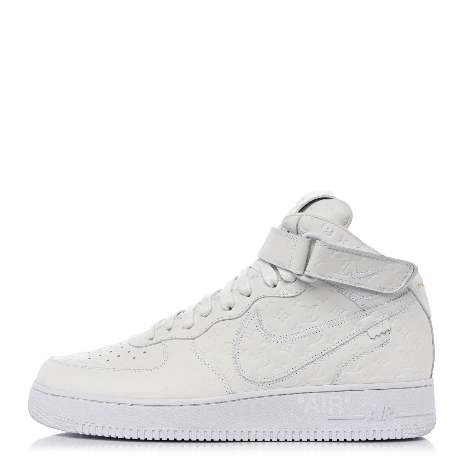 Louis Vuitton X NIKE AIR FORCE 1 Calfskin Monogram Mens Mid Sneakers 11 White 1 of 11