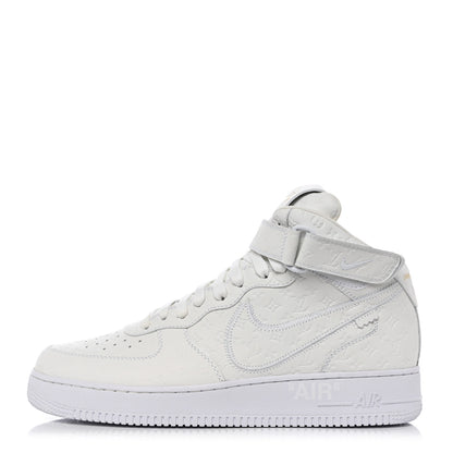 Louis Vuitton X NIKE AIR FORCE 1 Calfskin Monogram Mens Mid Sneakers 11 White 1 of 11