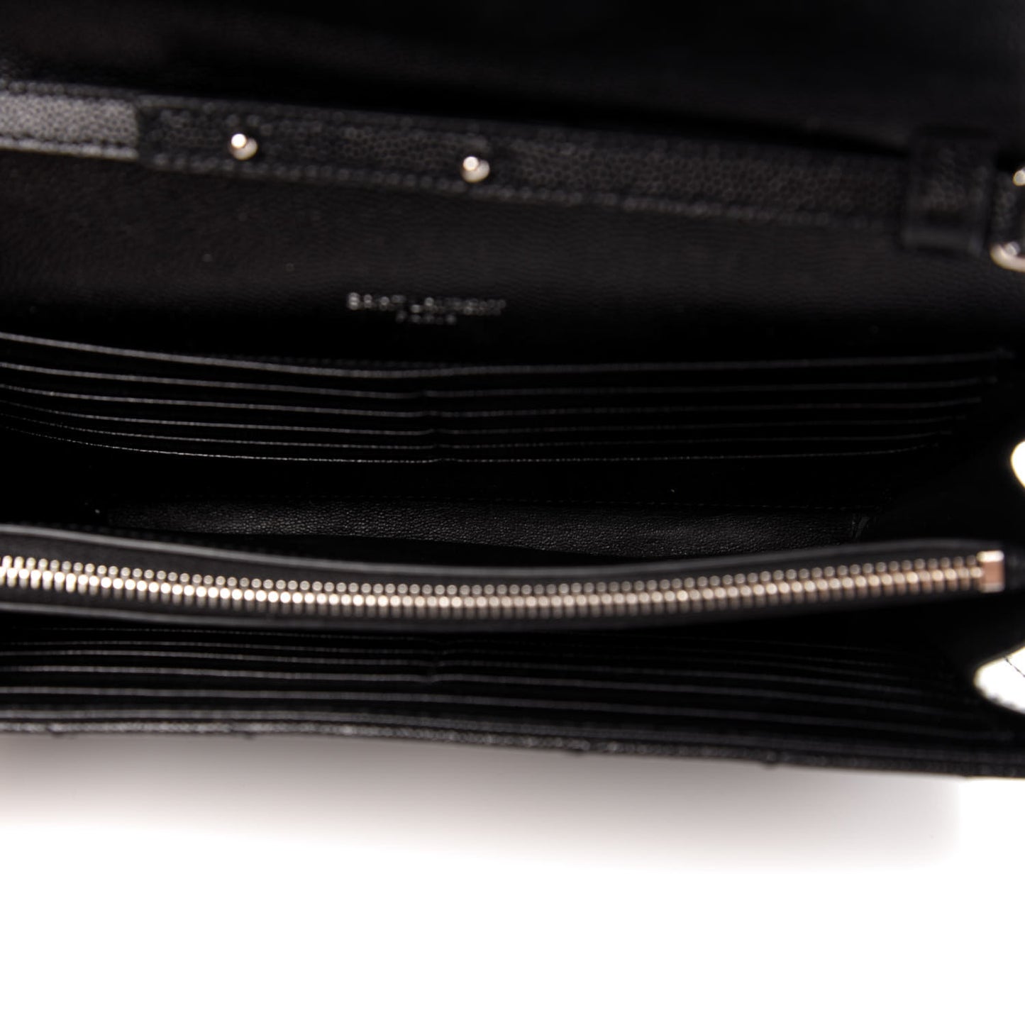 Grain De Poudre Matelasse Chevron Monogram Chain Wallet Black