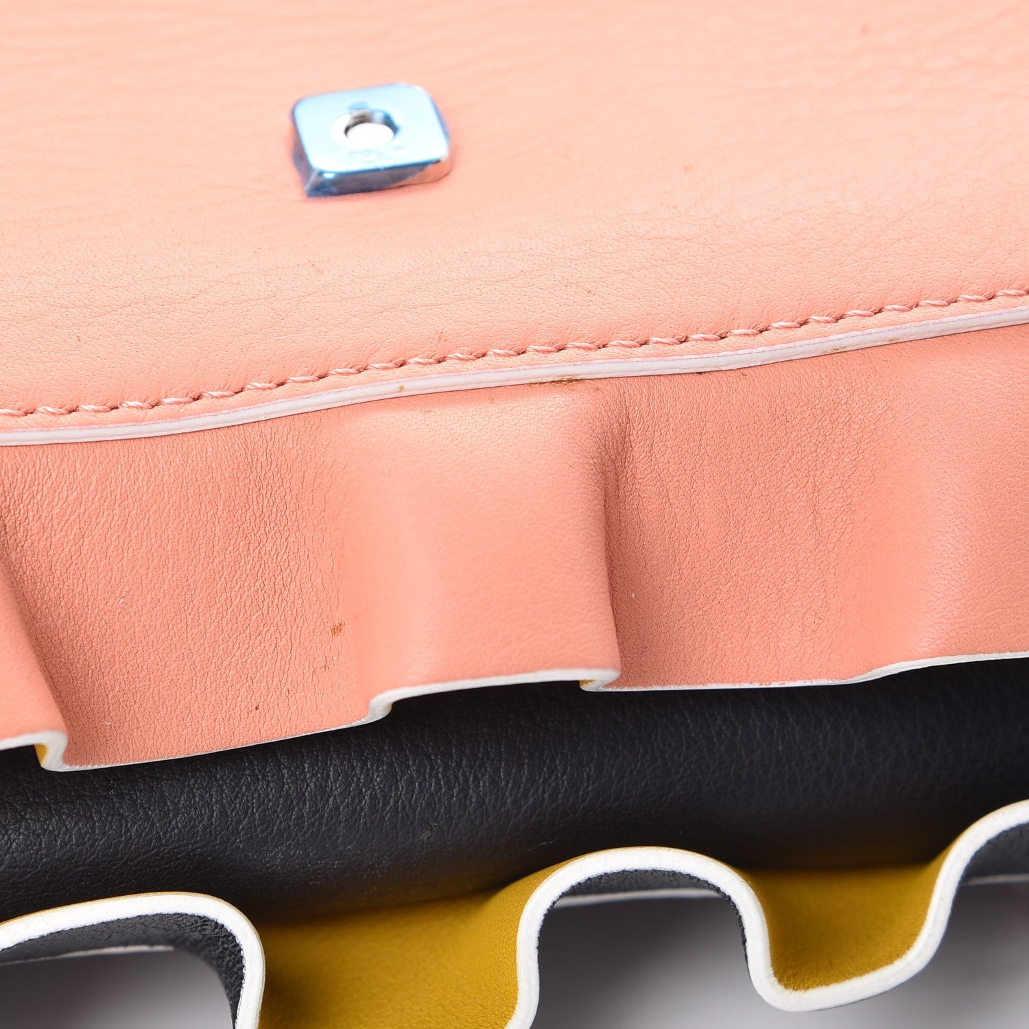 Fendi Vitello Dolce Waves Tri-Color Micro Double Baguette Blue Notte Chantilly 14 of 17