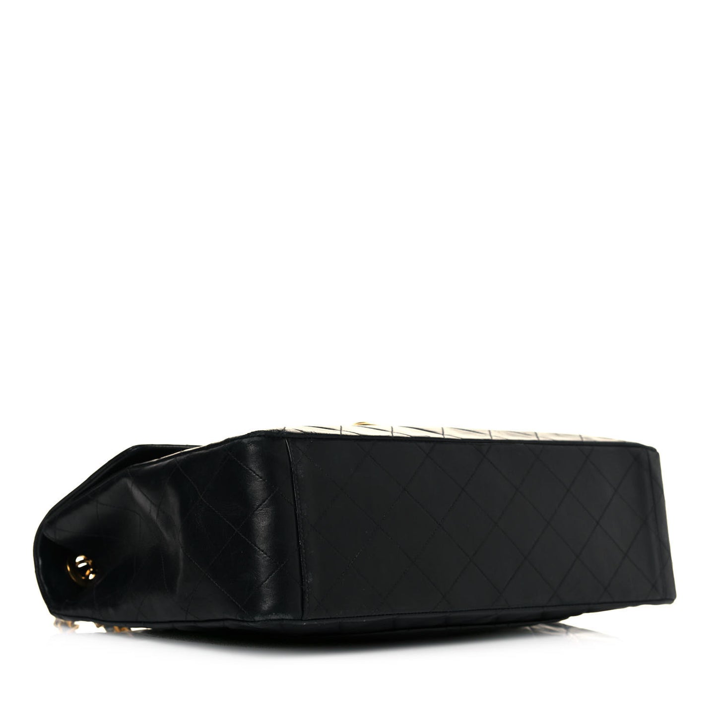Lambskin Quilted XL Jumbo Single Flap Black