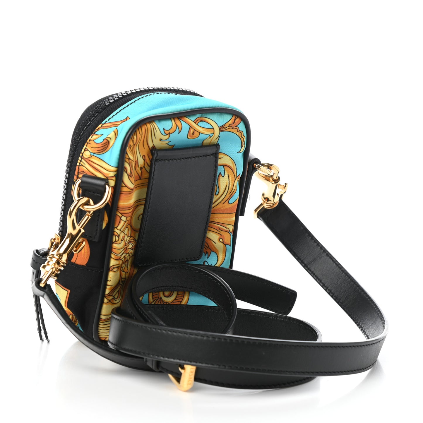 Nylon Baroque Print Small Crossbody Bag Black