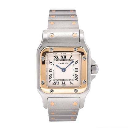 Cartier Stainless Steel 18K Yellow Gold 24mm Santos De Cartier Galbee Quartz Watch 1 of 8
