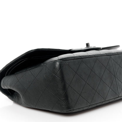 Chanel Crumpled Calfskin Quilted Jumbo Double Flap So Black 10 of 11
