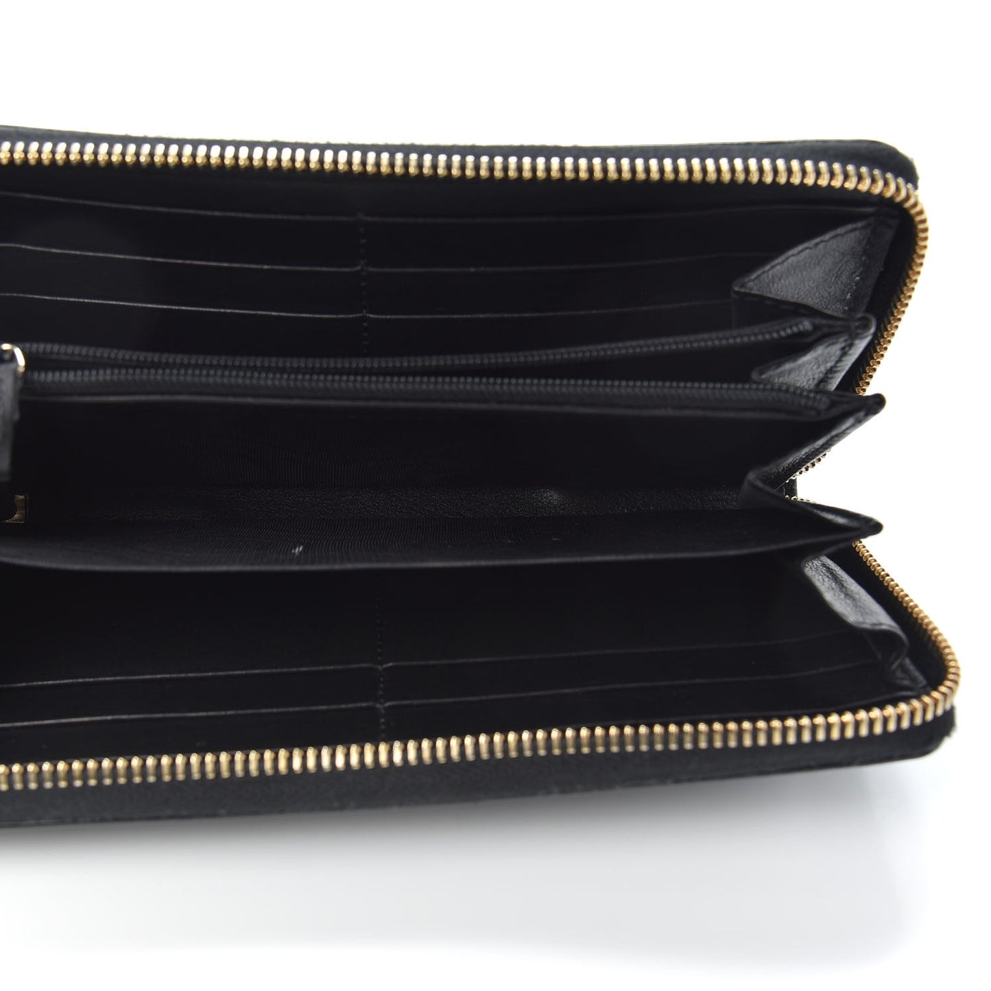 Patent Calfskin Soho Zip Around Wallet Black