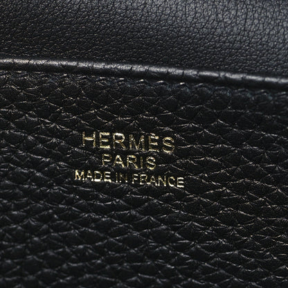 Hermes Taurillon Clemence Halzan 25 Black 6 of 10