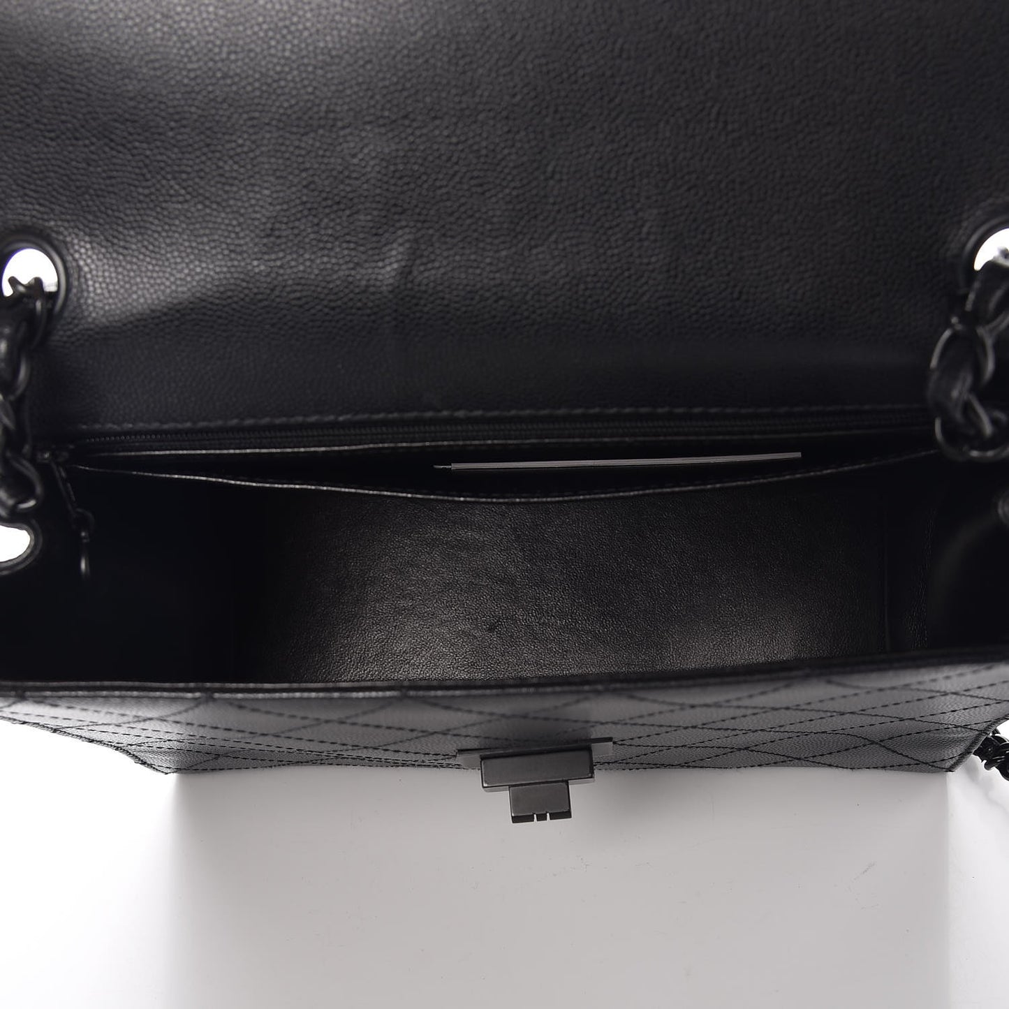 Caviar Quilted Mademoiselle Flap Bag Black