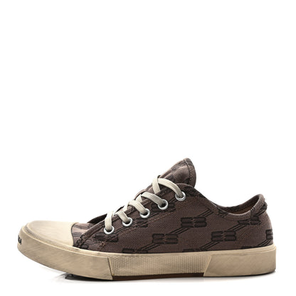 Balenciaga Jacquard BB Monogram Distressed Womens Paris Low Top Sneakers 40 Dark Mink Grey Brown 1 of 8