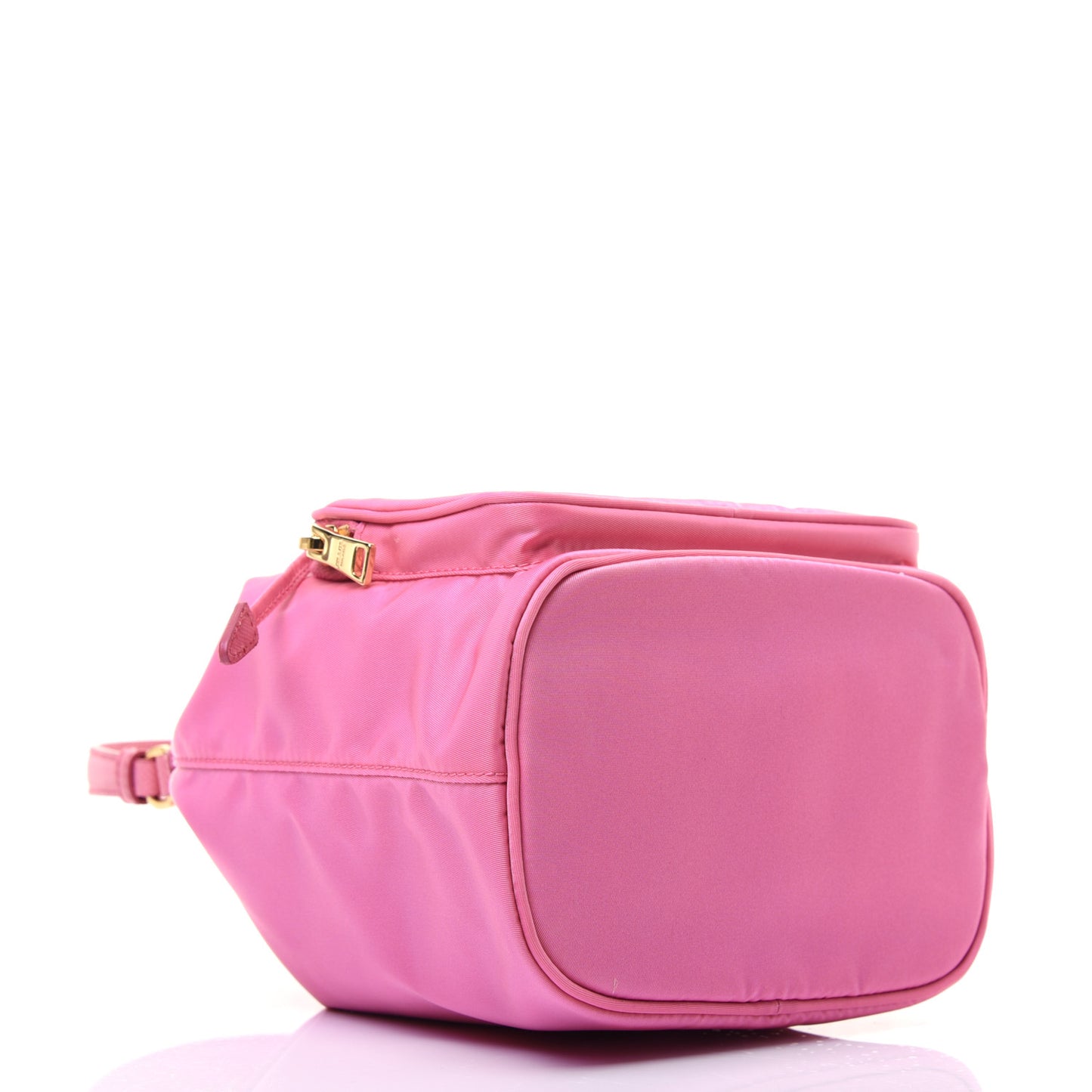 Saffiano Tessuto Nylon Mini Bucket Crossbody Bag Pink