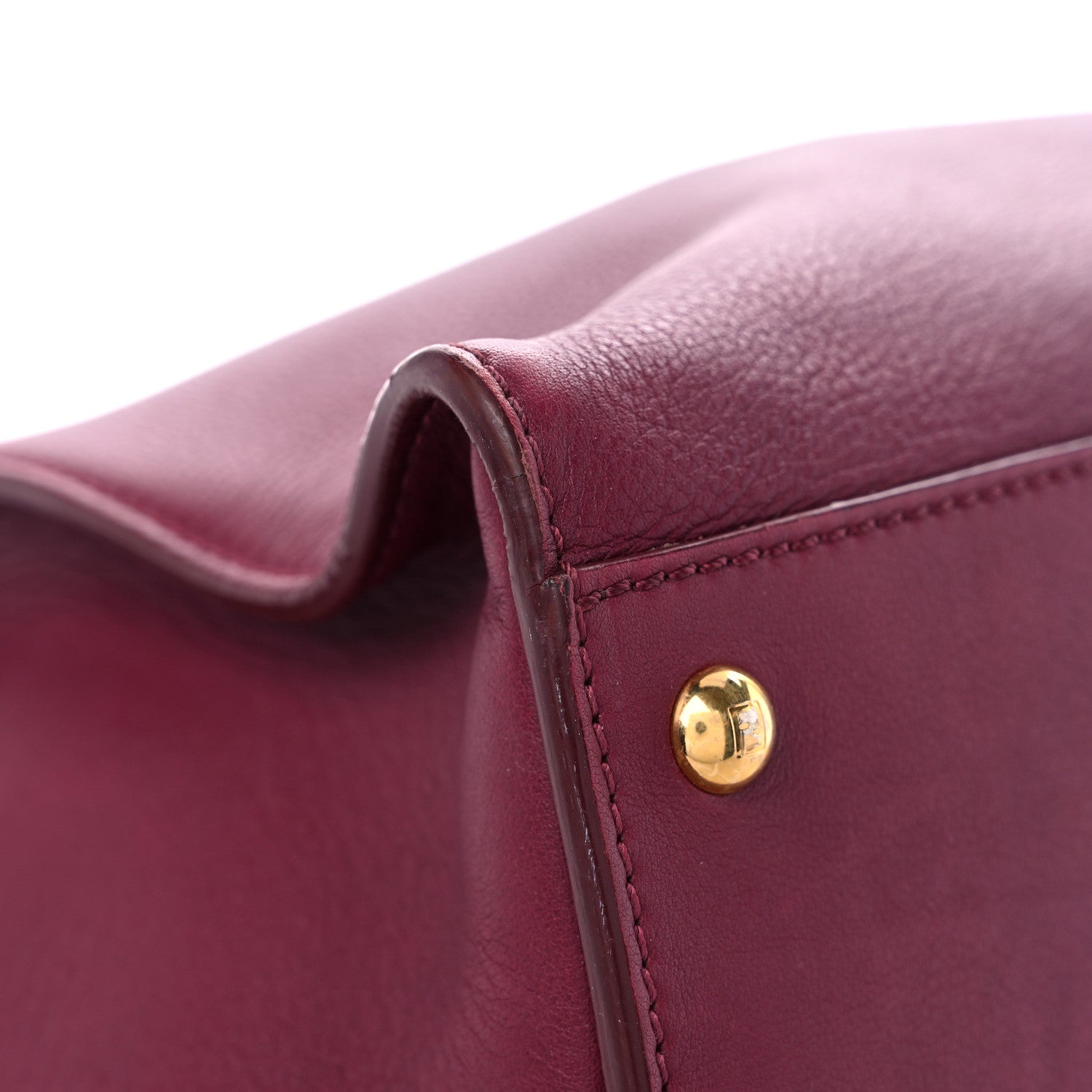 Fendi Vitello Dolce Marmol Large Peekaboo Iconic Satchel Bordeaux Graphite 8 of 17