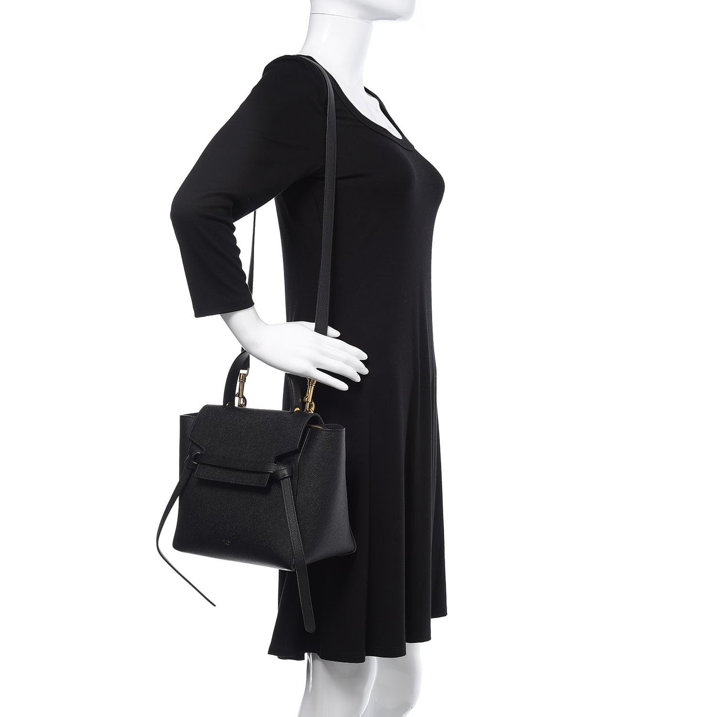 Grained Calfskin Micro Belt Bag Black