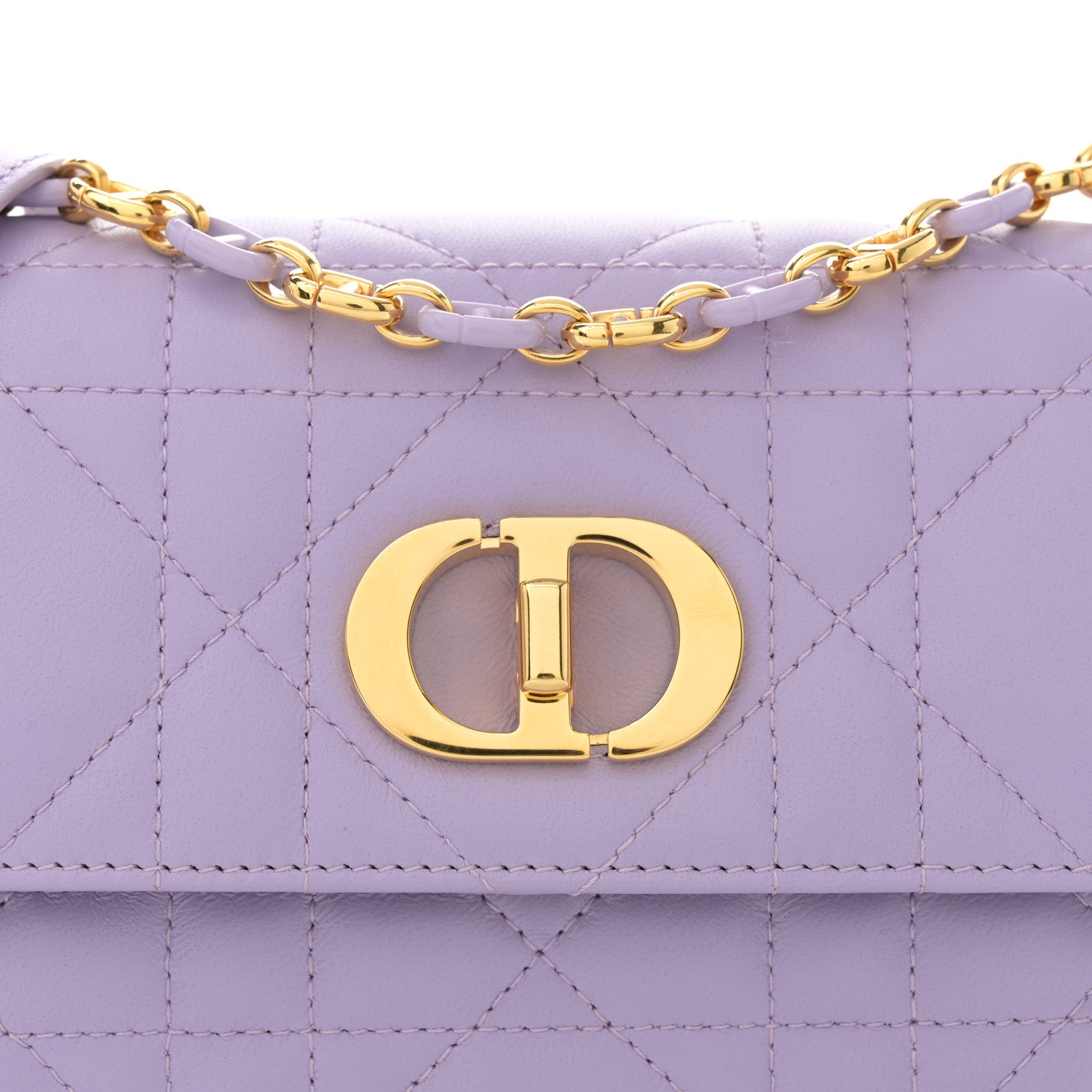 Christian Dior Lambskin Macrocannage Mini Miss Caro Bag Lilac 8 of 13