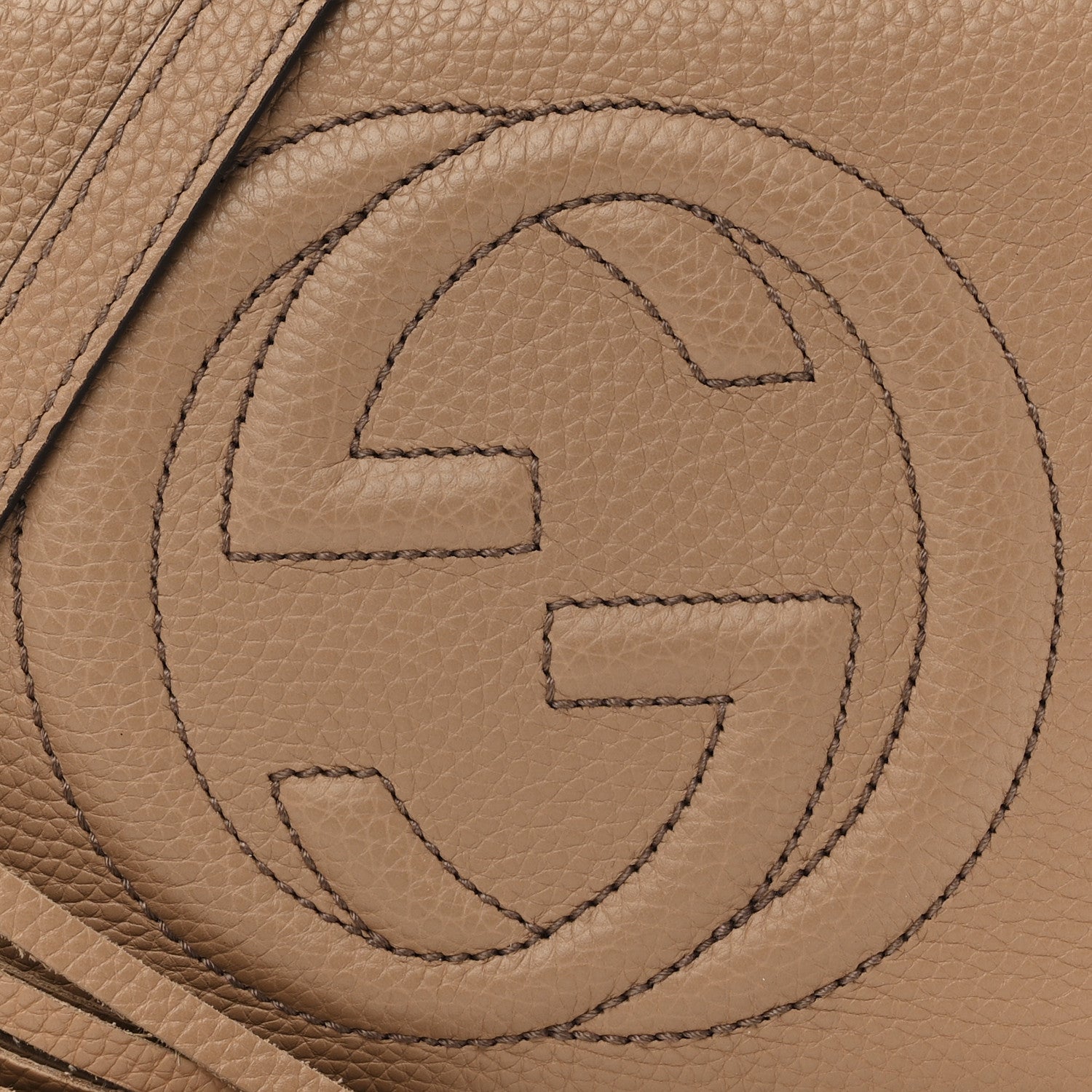 Gucci Pebbled Calfskin Small Soho Disco Bag Camelia 9 of 12