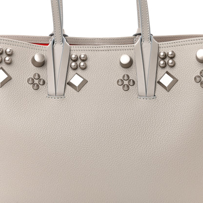 Christian Louboutin Calfskin Spikes Small East West Cabata Tote Light Grey 9 of 11