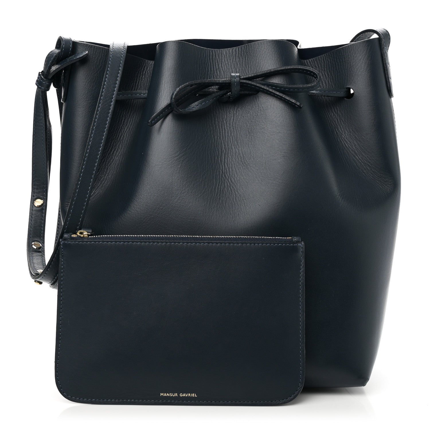 Mansur Gavriel Calfskin Mini Bucket Bag Blu 3 of 11