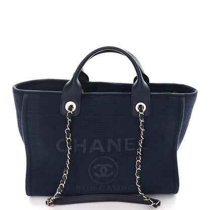 Chanel Mixed Fibers Small Deauville Tote Navy 1 of 11