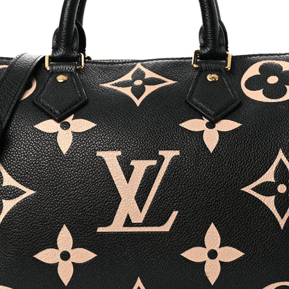 Louis Vuitton Empreinte Monogram Giant Speedy Bandouliere 25 Black Beige 7 of 12