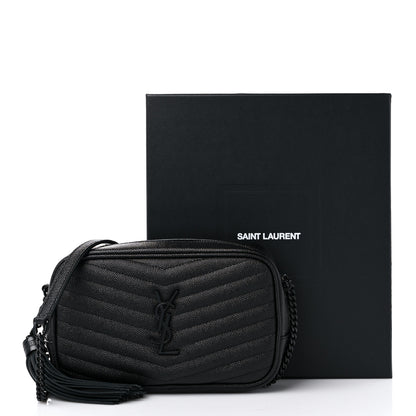 Saint Laurent Grain De Poudre Matelasse Monochrome Monogram Mini Lou Camera Bag Black 13 of 13