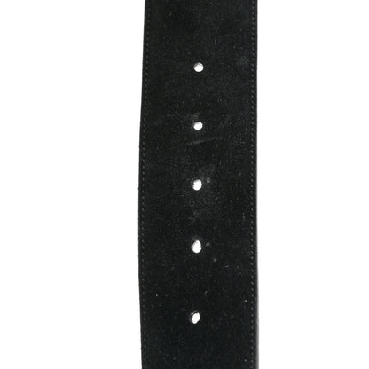 Saint Laurent Suede Crystal Clover Belt 80 32 Black 3 of 7