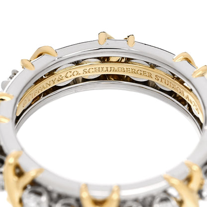 Tiffany Platinum 18K Yellow Gold Diamond Schlumberger Sixteen Stone Ring 54 7 4 of 5