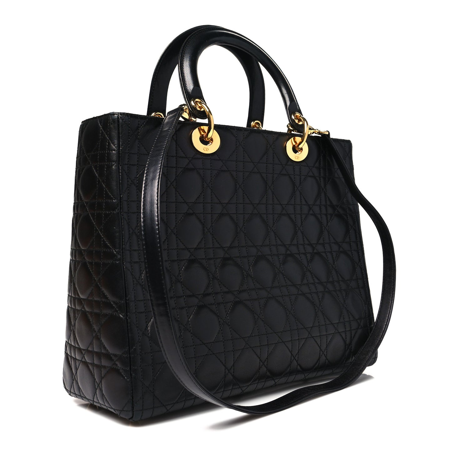 Lambskin Cannage Large Lady Dior Black