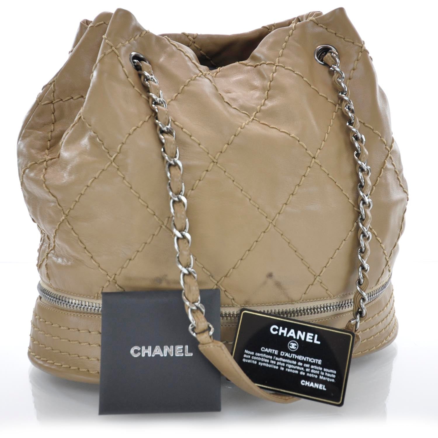 Chanel Lambskin Expandable Tote Camel Beige 3 of 9