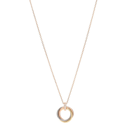 Cartier 18K Pink White Yellow Gold Diamond Trinity Pendant Necklace 1 of 4