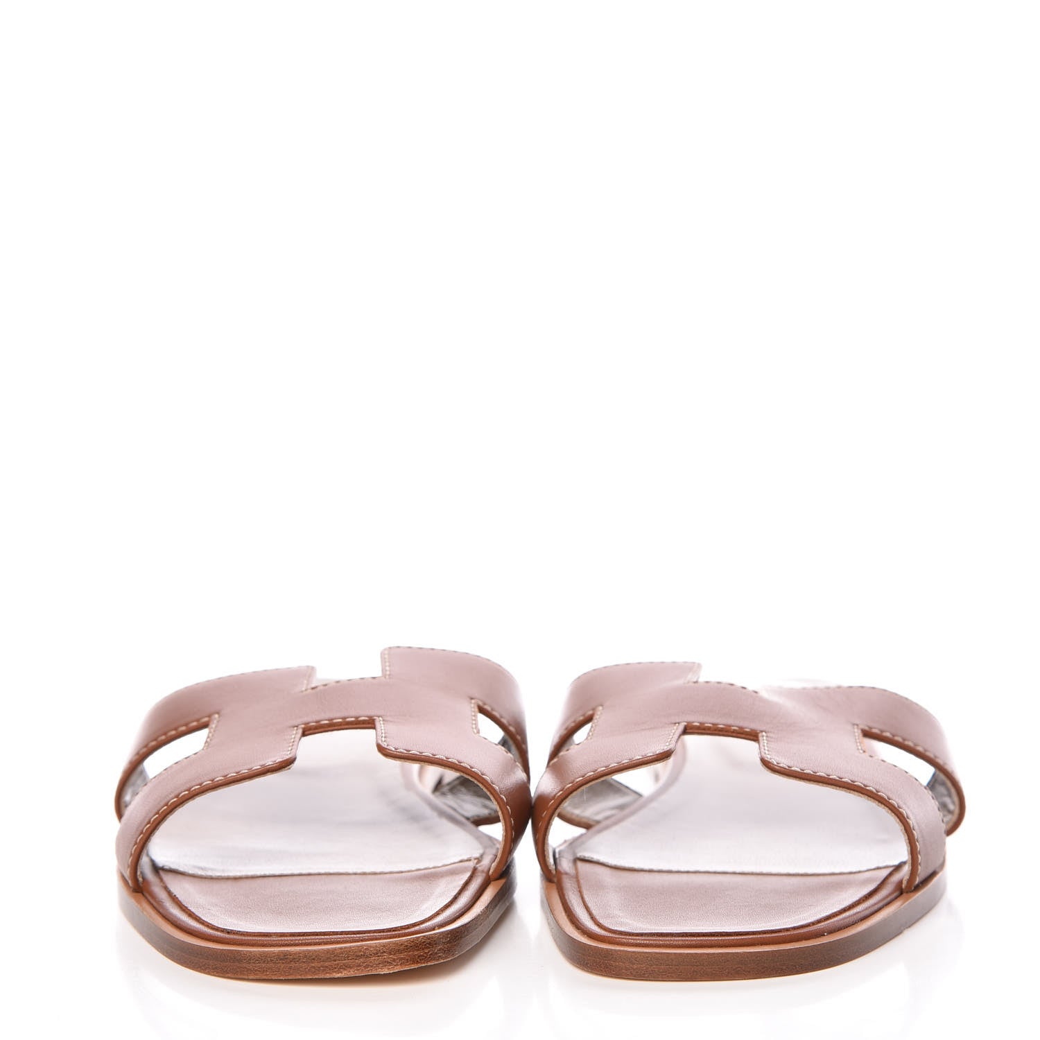 Hermes Box Calfskin Oran Sandals 40 Gold 2 of 9
