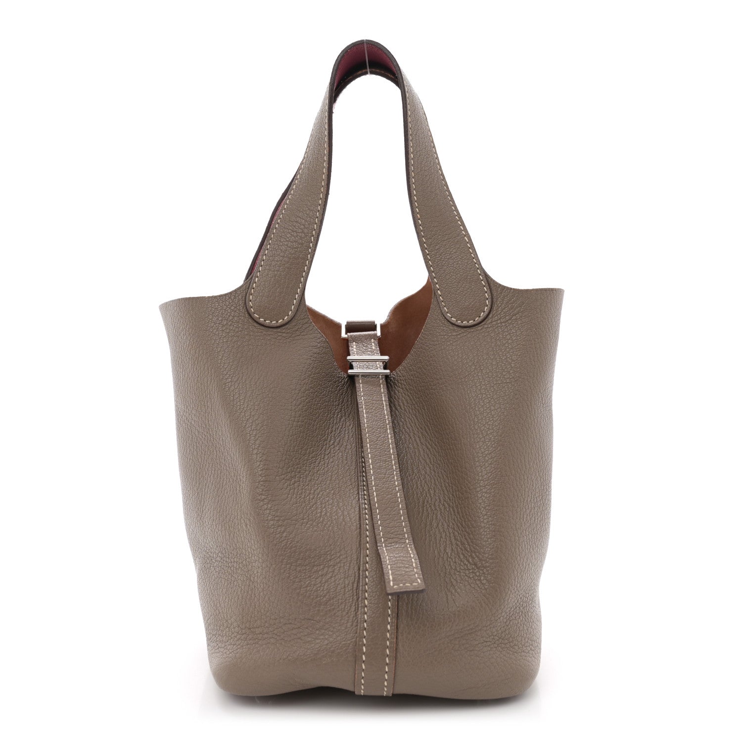 Hermes Chevre Eclat Picotin 18 PM Etoupe Rose Shocking 1 of 15
