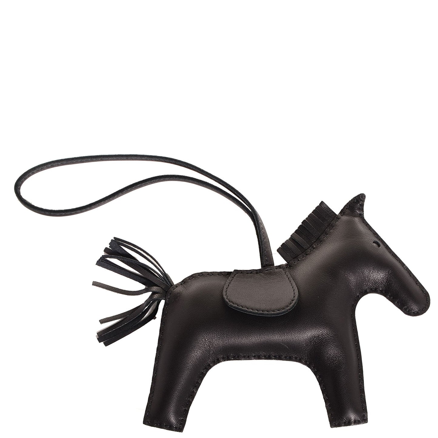 Milo Lambskin Grigri Rodeo Horse Bag Charm GM So Black