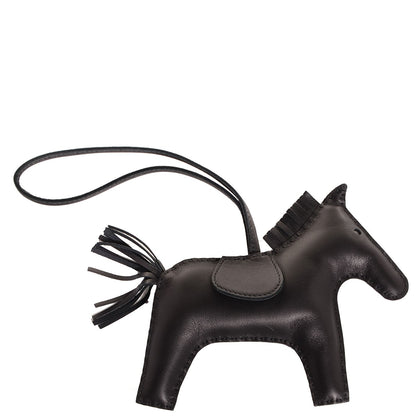 Hermes Milo Lambskin Grigri Rodeo Horse Bag Charm GM So Black 4 of 6