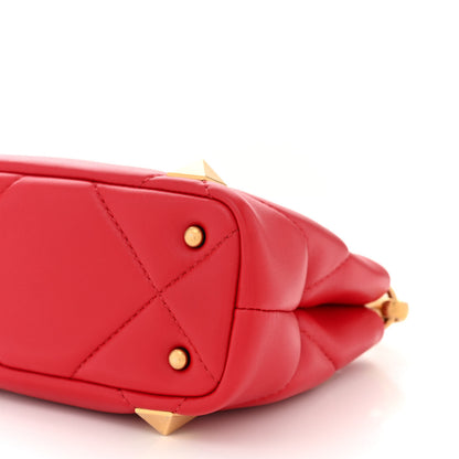 Valentino Garavani VALENTINO GARAVANI Nappa Small Roman Stud The Handle Bag Rouge Pur 9 of 10
