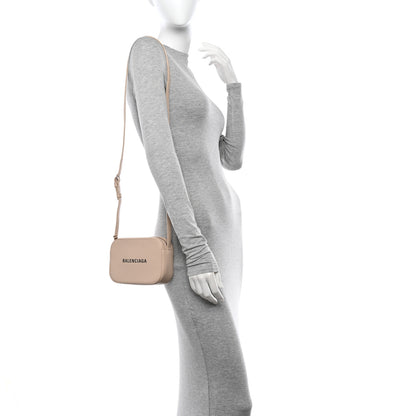 Balenciaga Calfskin Logo XS Everyday Camera Bag Light Beige Black 2 of 12