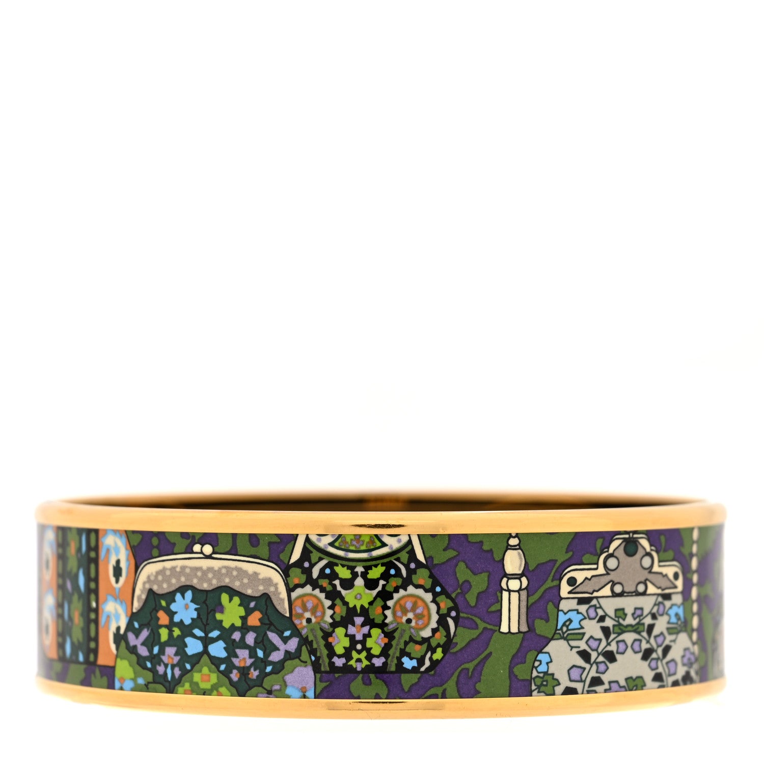Hermes Enamel Printed Cachemire de Tamara Wide Bracelet 62 4 of 5