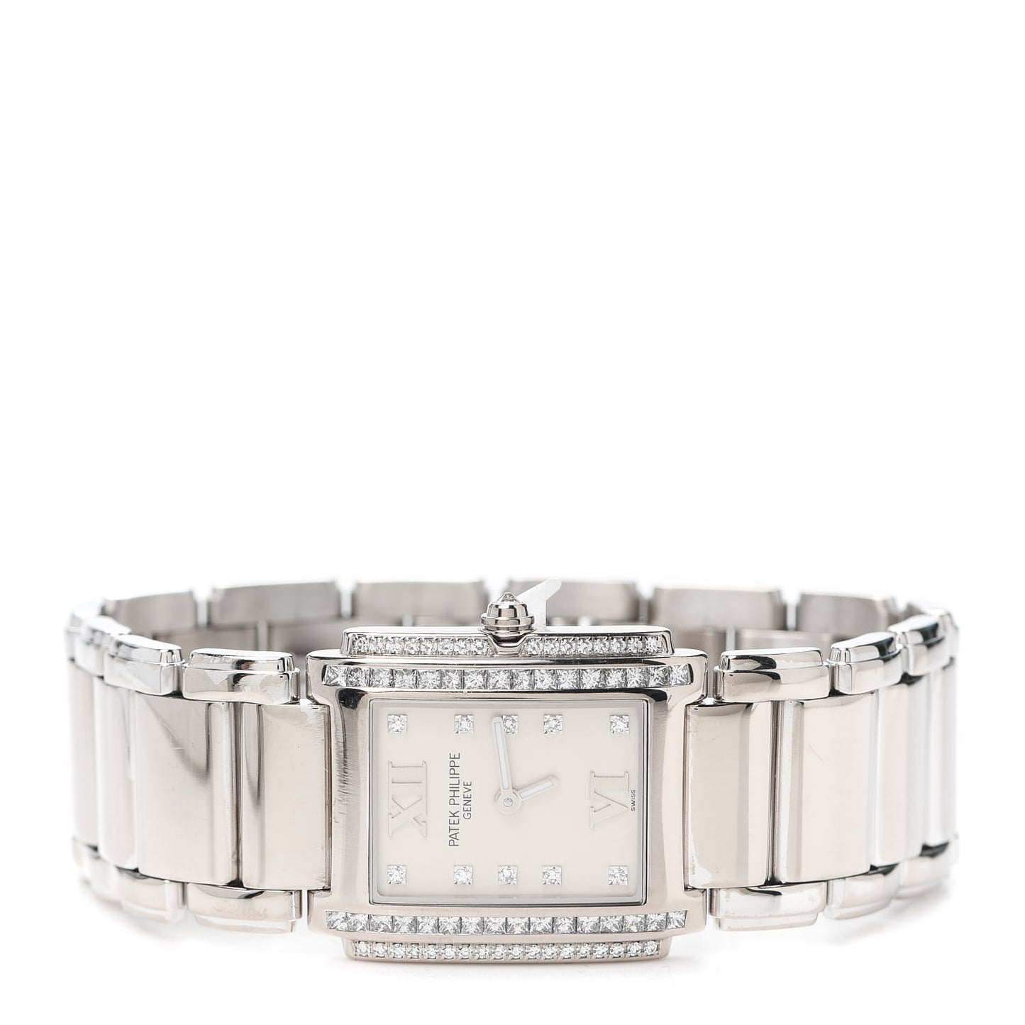 18K White Gold Diamond 25mm Twenty-4 Quartz Watch White 4910/20G-010