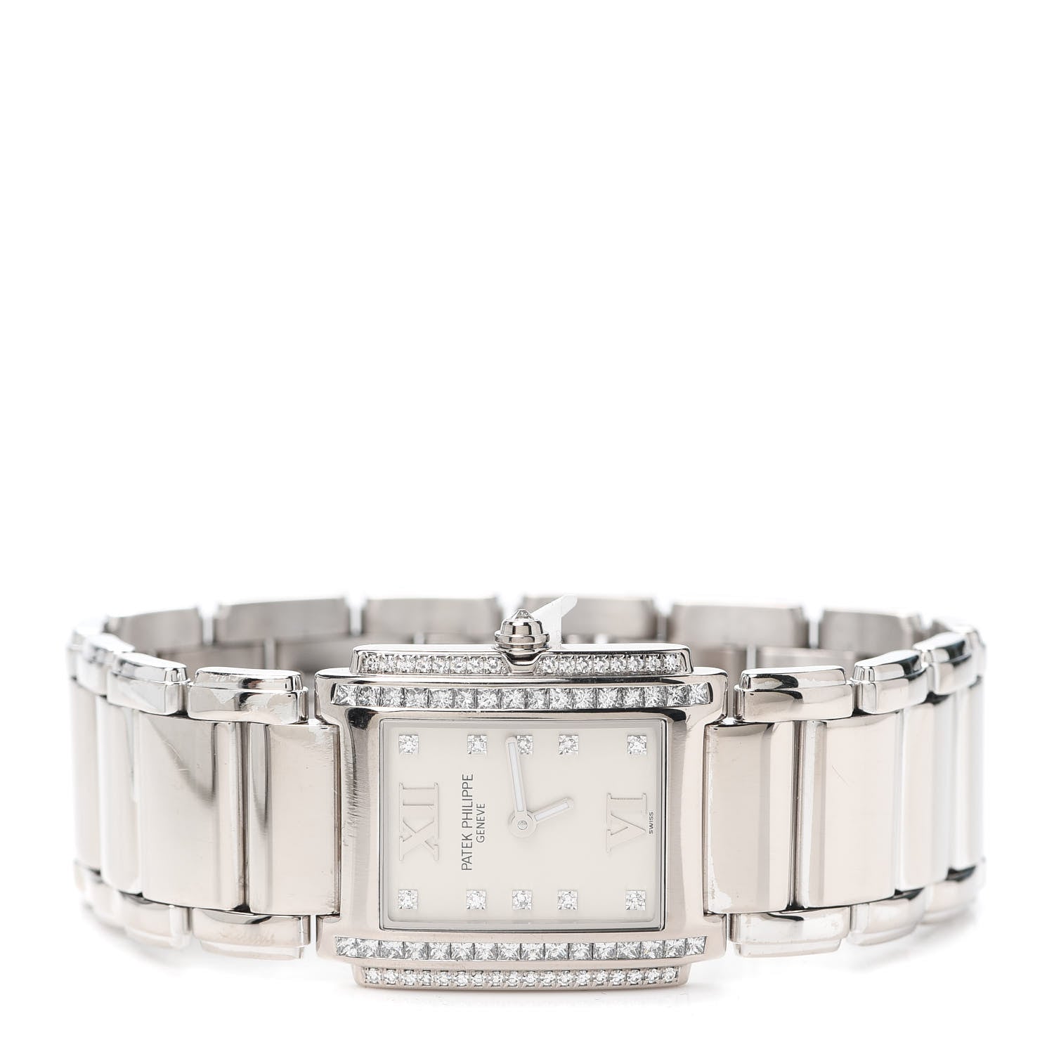 Patek Philippe 18K White Gold Diamond 25mm Twenty-4 Quartz Watch White 4910/20G-010 2 of 5