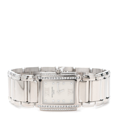 Patek Philippe 18K White Gold Diamond 25mm Twenty-4 Quartz Watch White 4910/20G-010 2 of 5