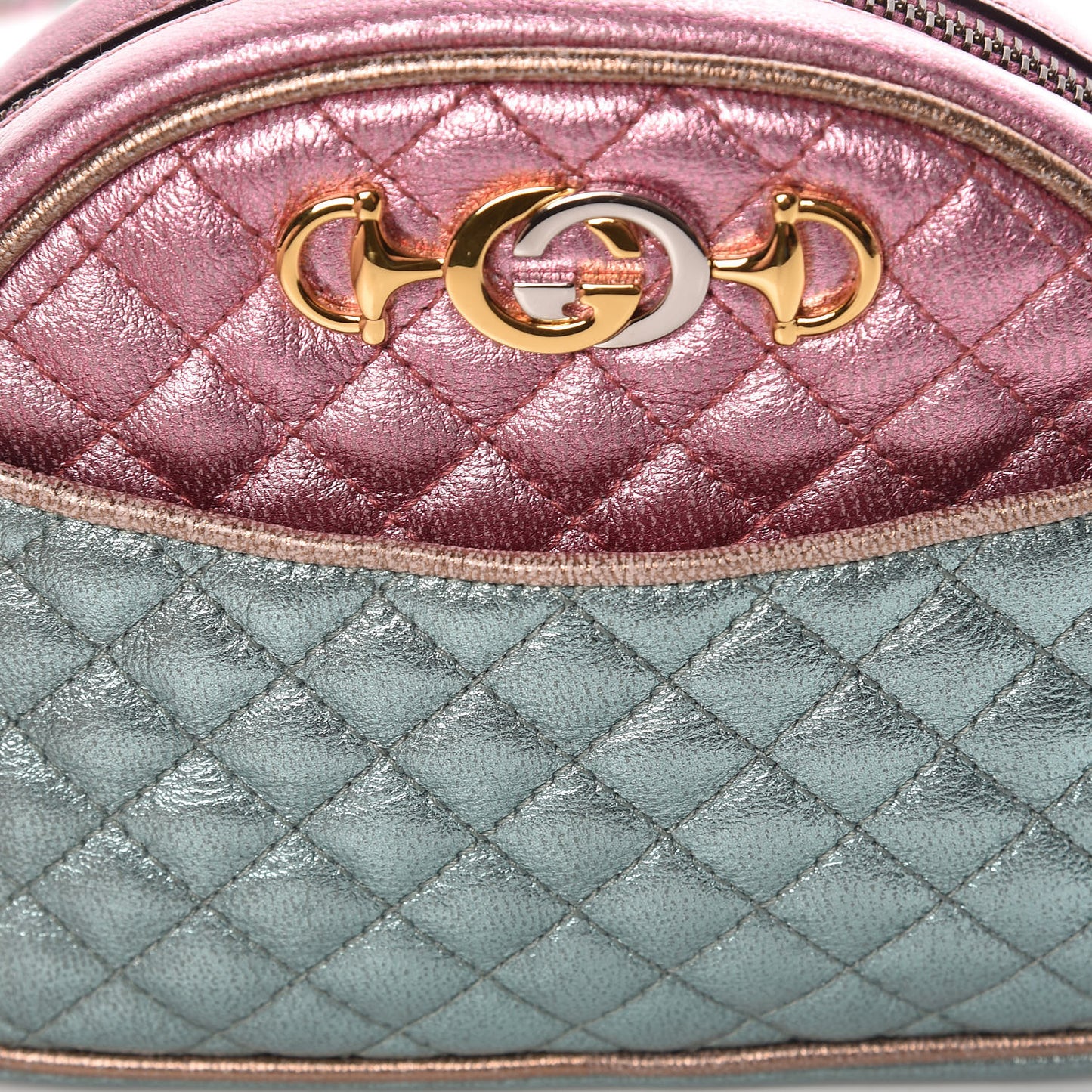 Laminated Nappa Trapuntata Mini Zumi Dome Shoulder Bag Rosa Lago Rame